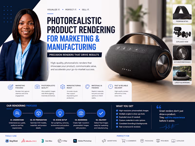 Cover image for Photorealistic Product Rendering for Marketing and Manufacturing