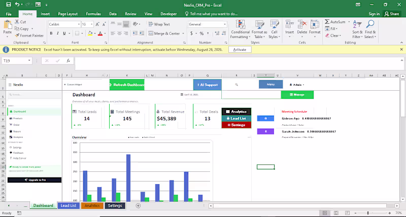 Cover image for Excel CRM System