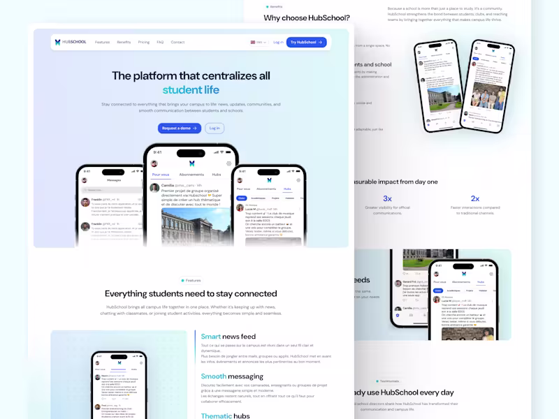 Cover image for Hubschool - SaaS Landing page