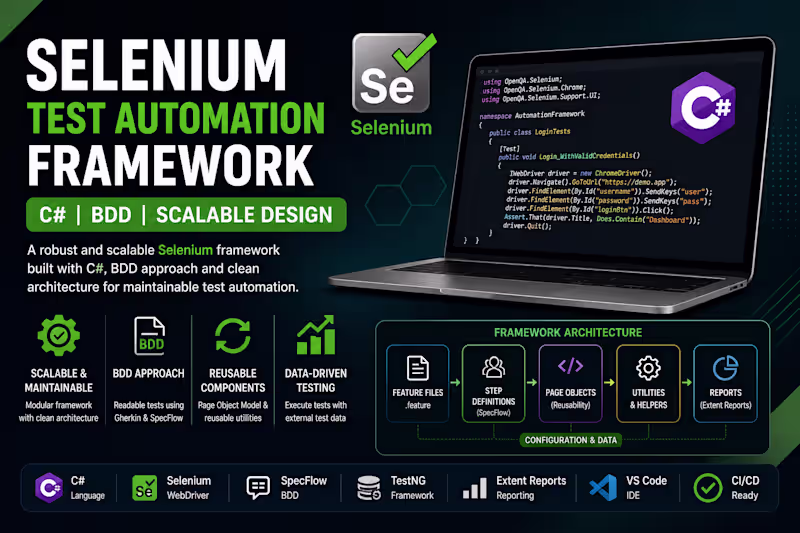 Cover image for Selenium BDD Framework (C# |