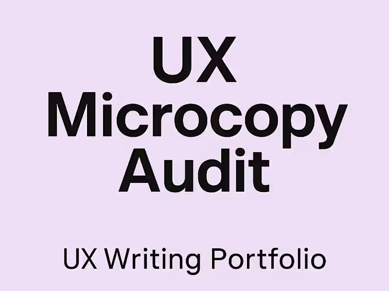 Cover image for UX Microcopy Audit