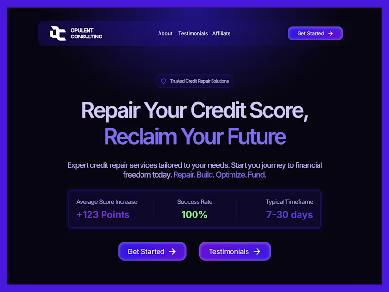 Cover image for 7 day landing page redesign - Credit repair company
