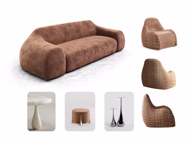 Cover image for Furniture design development & E-commerce 3D Product Rendering