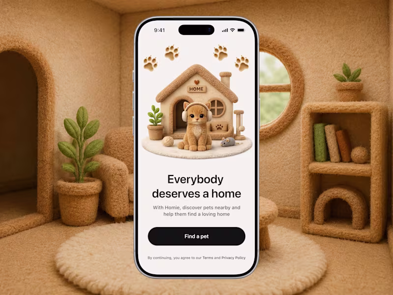 Cover image for Mobile App Concept for a Pet Adoption Service