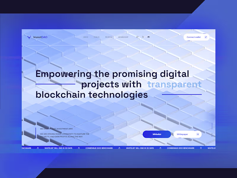 Cover image for Invest DAO on Behance