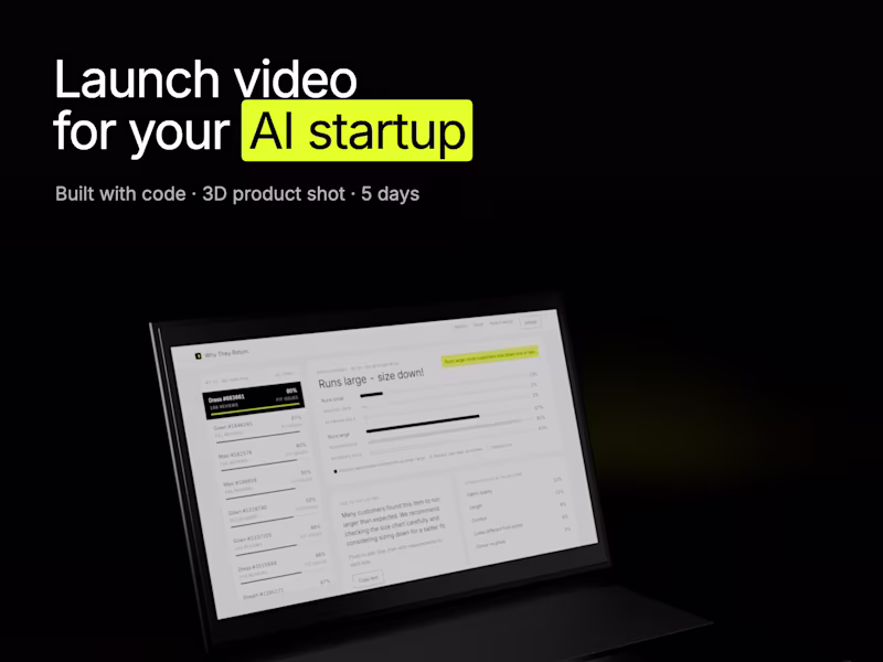 Cover image for Launch video for your AI startup, built with code
