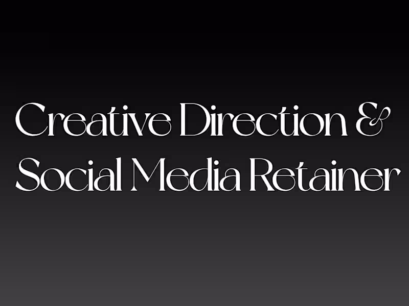 Cover image for Creative Direction & Social Media Management
