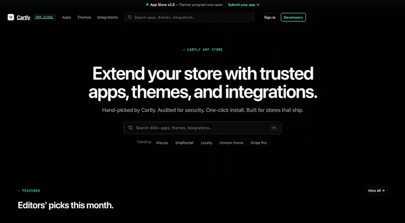 Cover image for Introducing the Cartly App Store