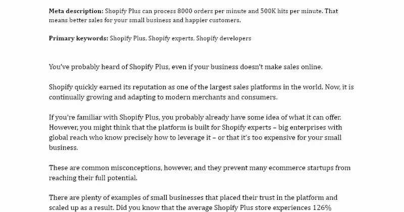 Cover image for SEO Blog Writing for Shopify Partner