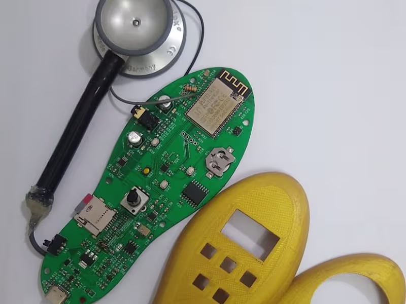 Cover image for Low-cost device to capture lung sounds Device