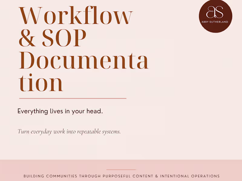 Cover image for Workflow & SOP Documentation