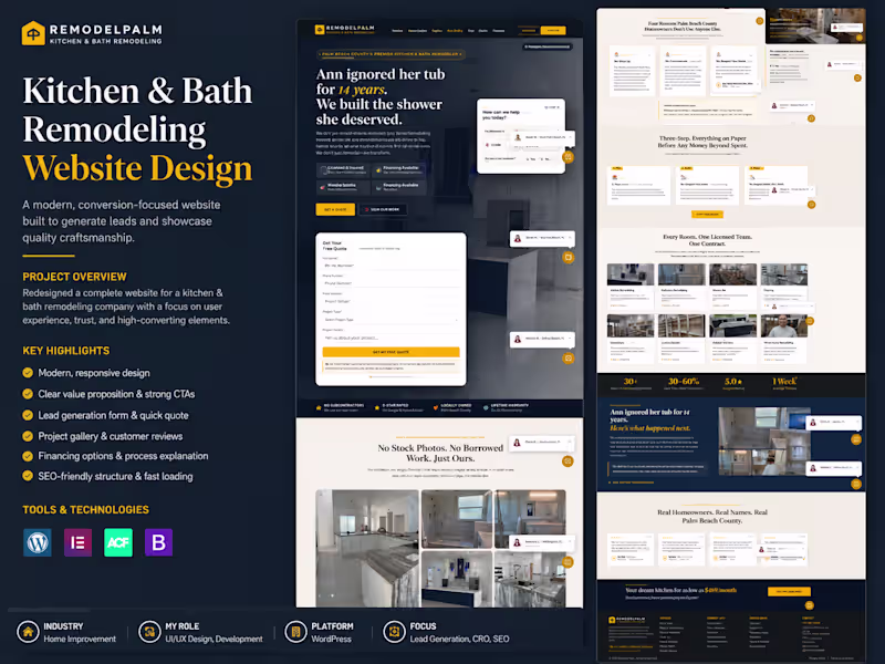 Cover image for Kitchen & Bath Remodeling Website