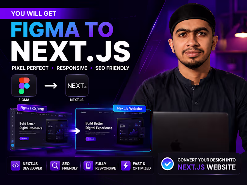 Cover image for Website Development | Figma to Next.js | Full Stack Development