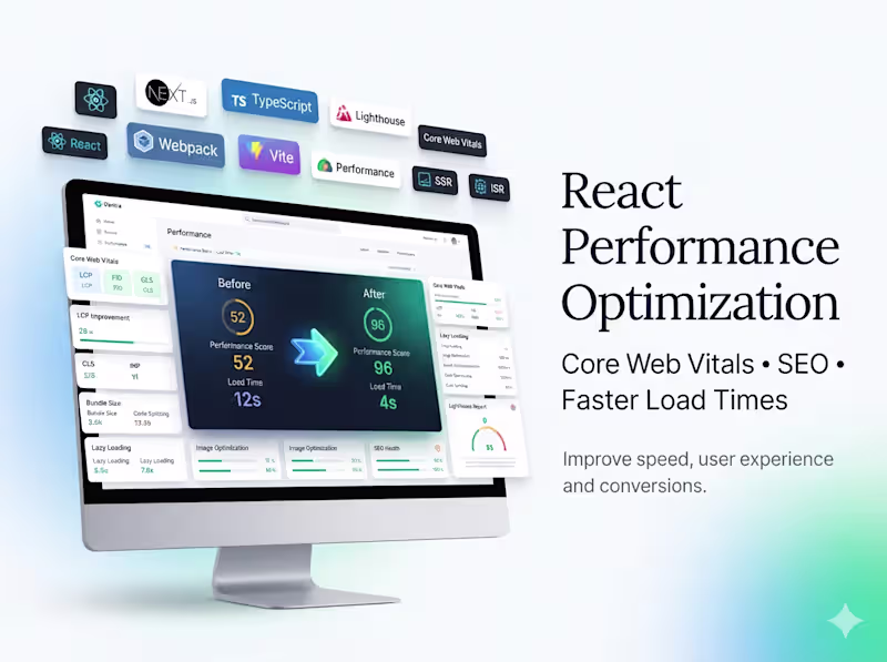 Cover image for React & Next.js Performance Optimization | Core Web Vitals Exper