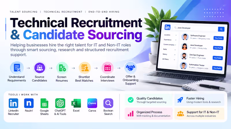Cover image for Technical Recruitment & Candidate Sourcing