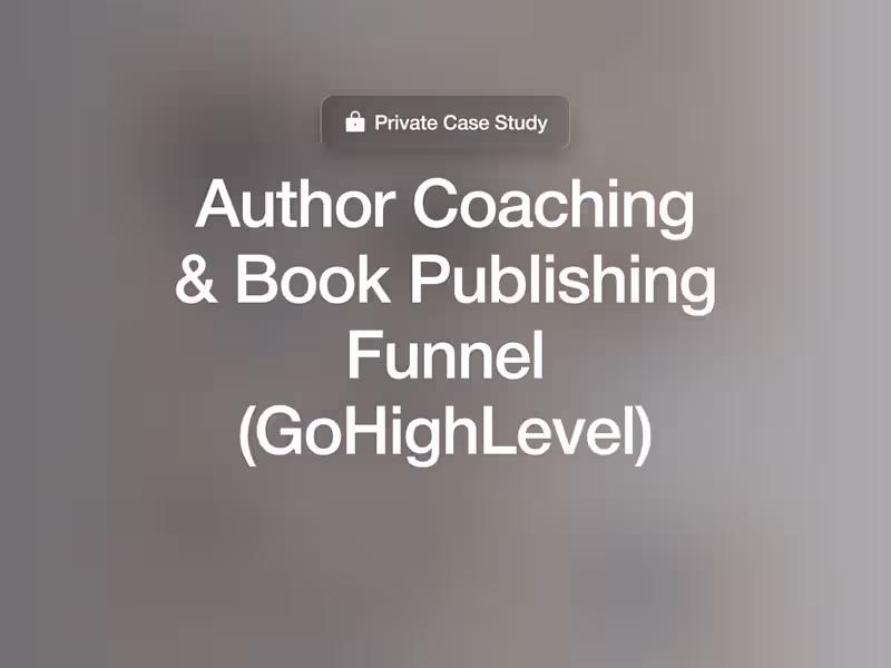 Cover image for Book Publishing Service Website Funnel Case Study