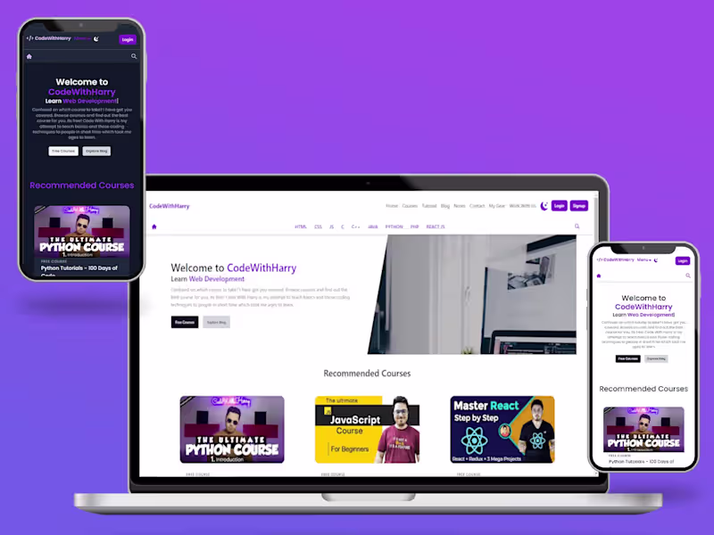 Cover image for CodeWithHarry - A Blogging Website
