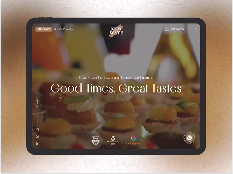 Cover image for Framer design for restaurants, bars & cafes.