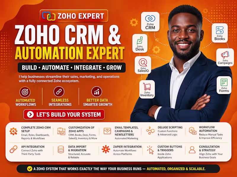 Cover image for Zoho CRM Zoho CRM Integration to Website Zoho Developer 
