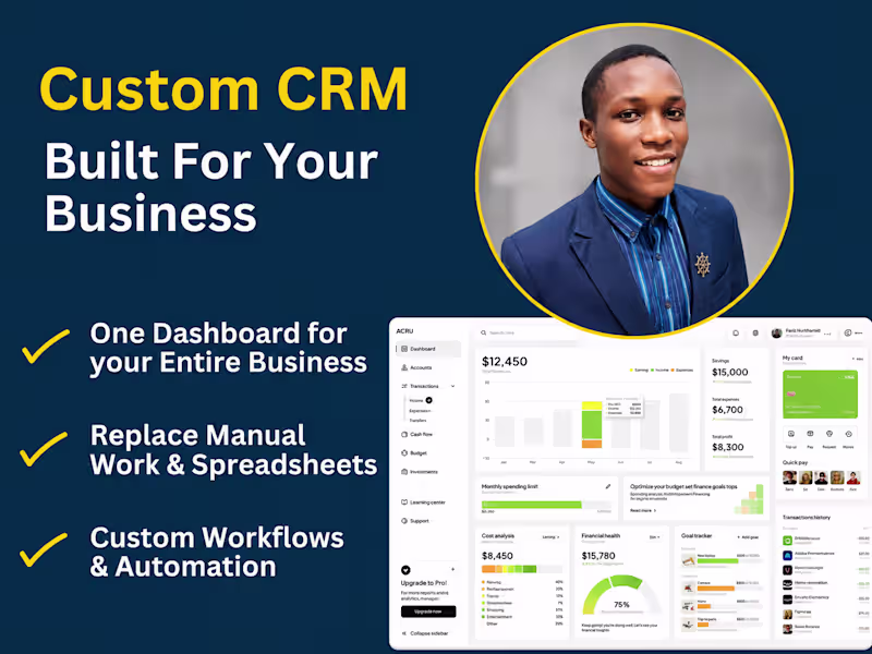 Cover image for I will develop online portal,erp ,crm, management system