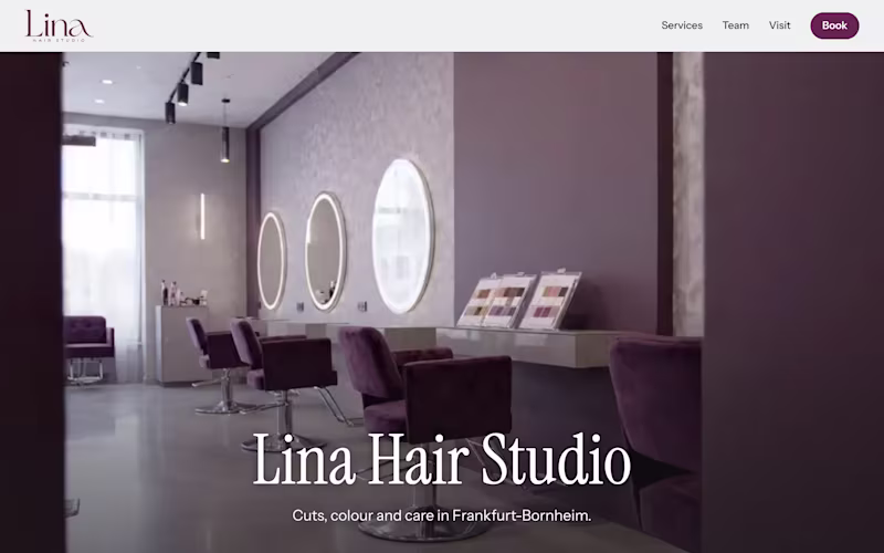Cover image for Lina Hair Studio — Website Concept