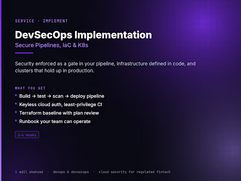 Cover image for DevSecOps Implementation — Secure Pipelines, IaC & K8s