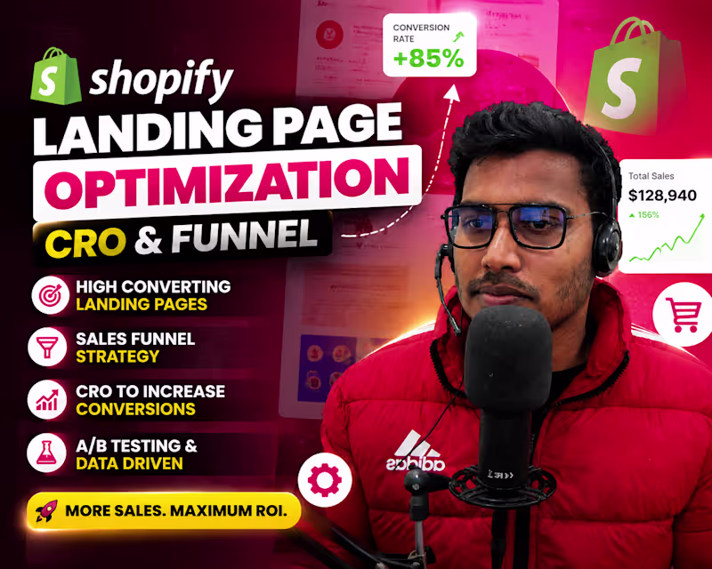 Cover image for Shopify Landing Page Optimization CRO and Funnel