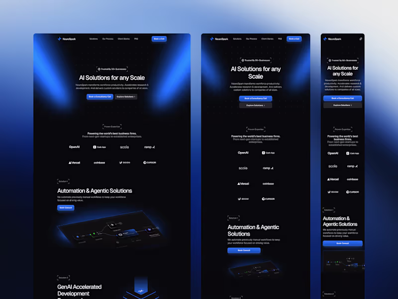 Cover image for NeuroSpark - Landing Page Design and Development