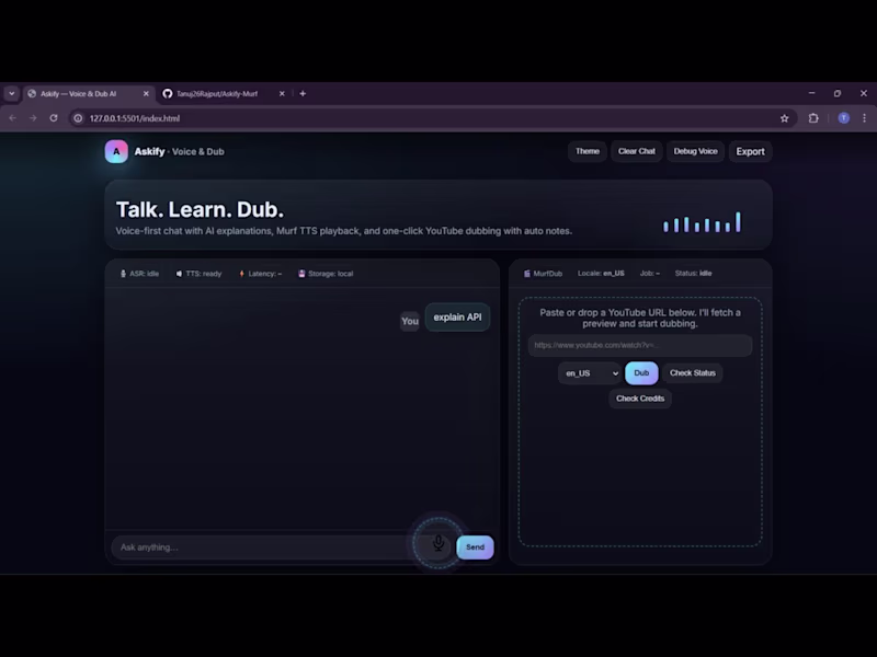 Cover image for Voice-Based AI Learning Platform