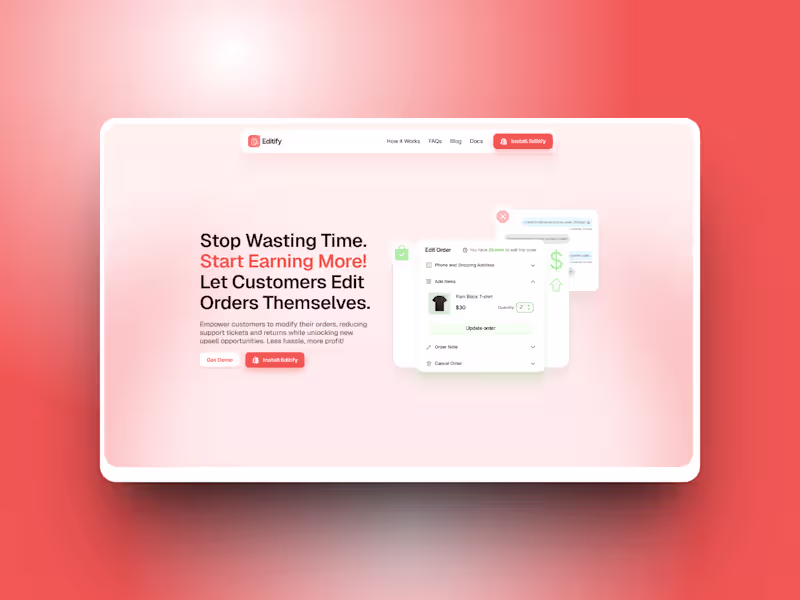 Cover image for Editify by Shopvana | Framer Landing Page