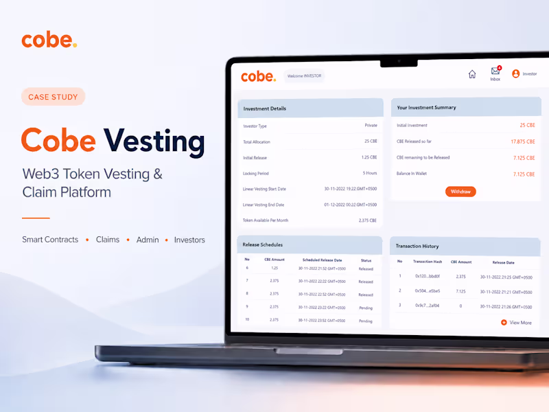 Cover image for Cobe Vesting — Web3 Token Vesting & Claim Platform