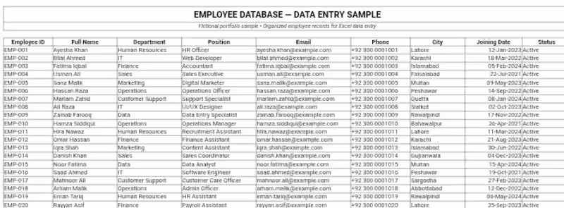 Cover image for Data Entry and Excel service 