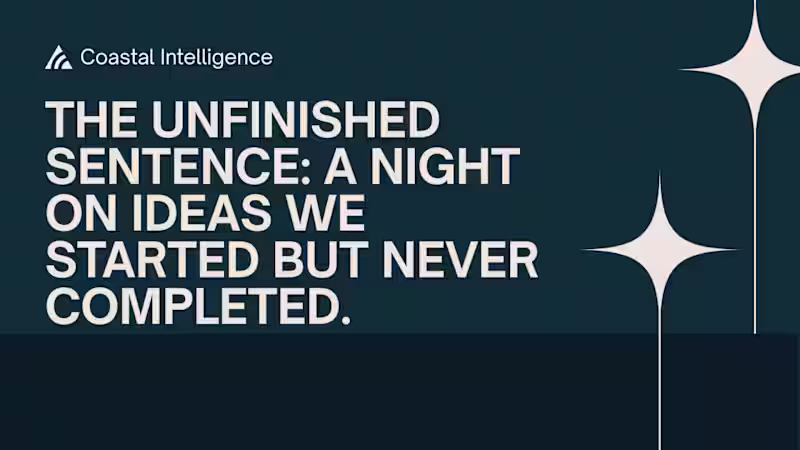 Cover image for When Coastal Intelligence reached out about a Creative Strat...