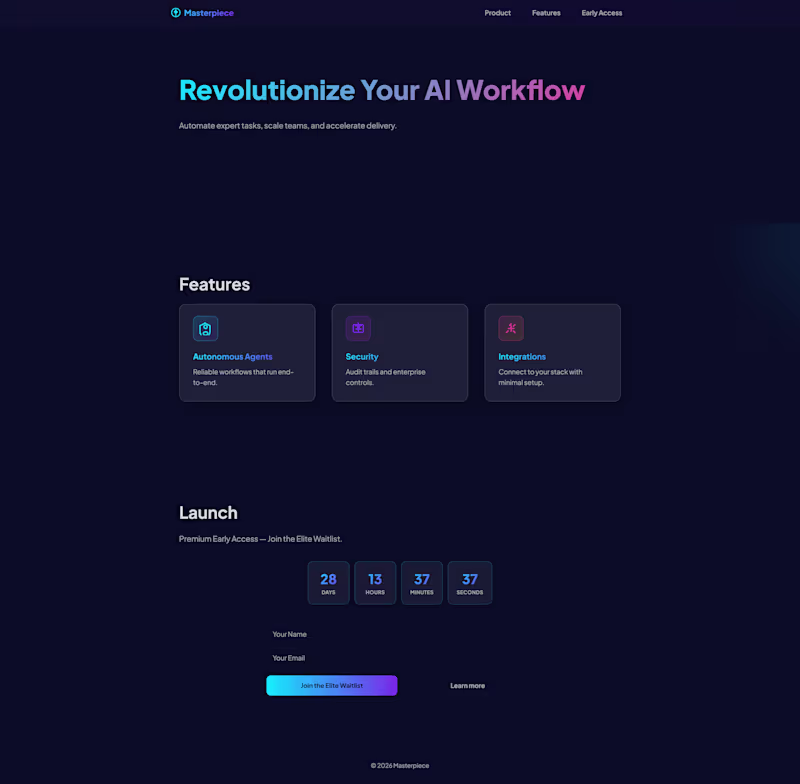 Cover image for Modern AI Workflow Landing Page