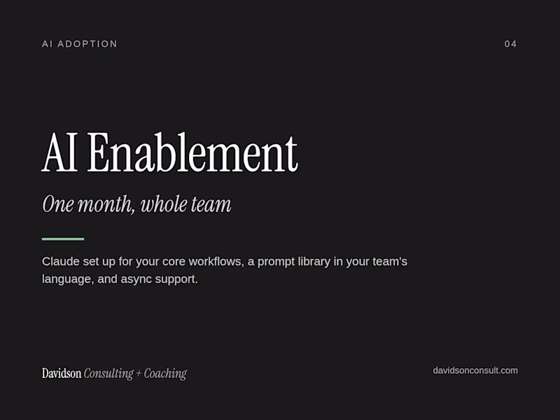Cover image for AI Enablement, One Month