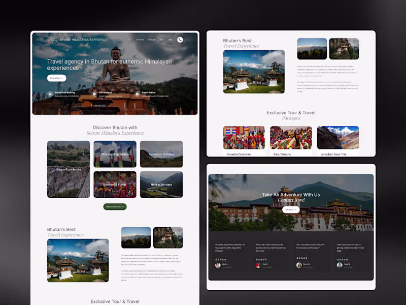 Cover image for A comprehensive website for Serene Himalayas Travel, a Bhuta...