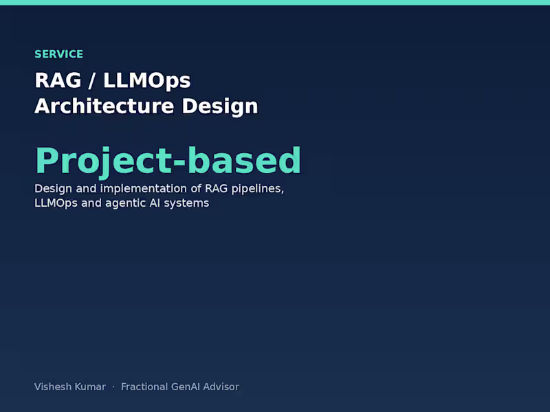 Cover image for RAG / LLMOps Architecture Design