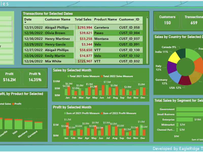 Cover image for Sample Power BI Project to compare with Excel