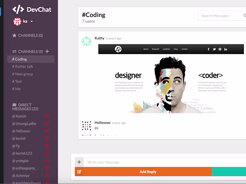 Cover image for Business Chat Application 