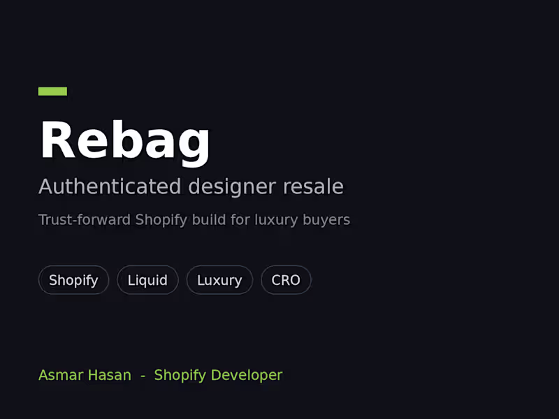Cover image for Rebag - Authenticated Designer Resale Shopify Store