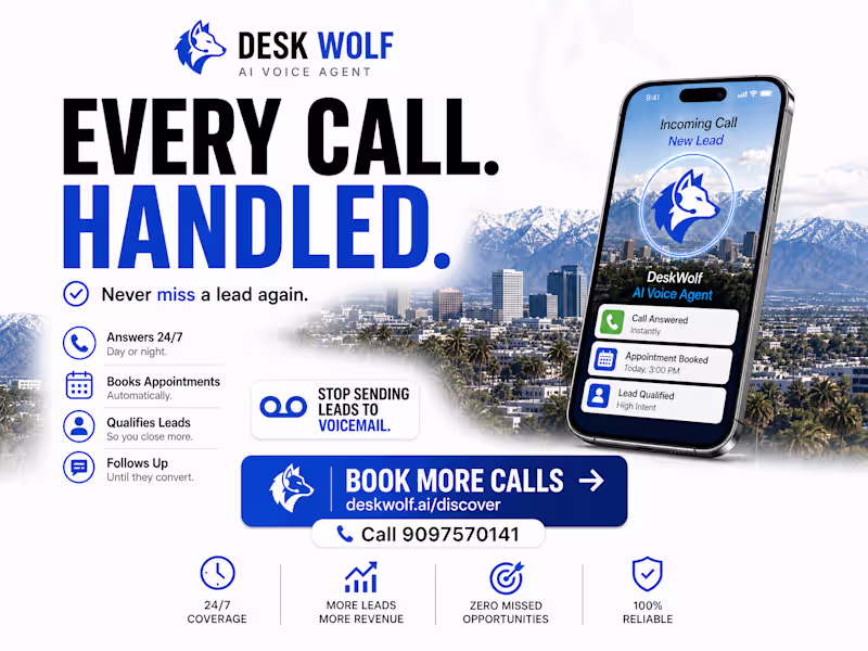 Cover image for Launch creative for DeskWolf's AI