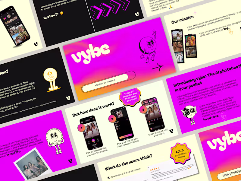 Cover image for Investor Pitch Deck for Vybe Social Photo App