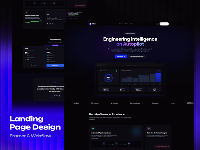 Cover image for Landing Page Design (Framer / Webflow)