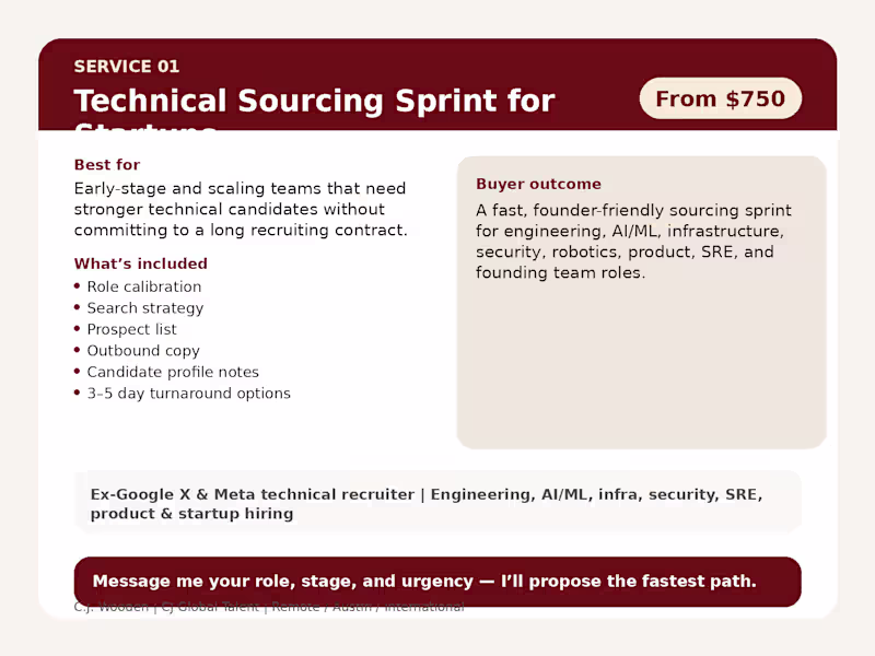 Cover image for Technical Sourcing Sprint for Startups