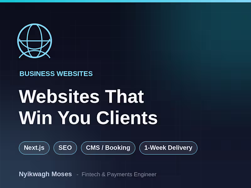Cover image for Business Website That Converts | Next.js, SEO, 1-Week Build