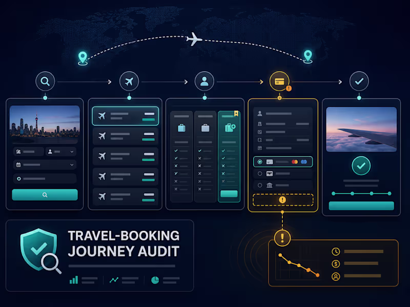 Cover image for Travel Booking Journey Audit — Conversion & Usability Sample