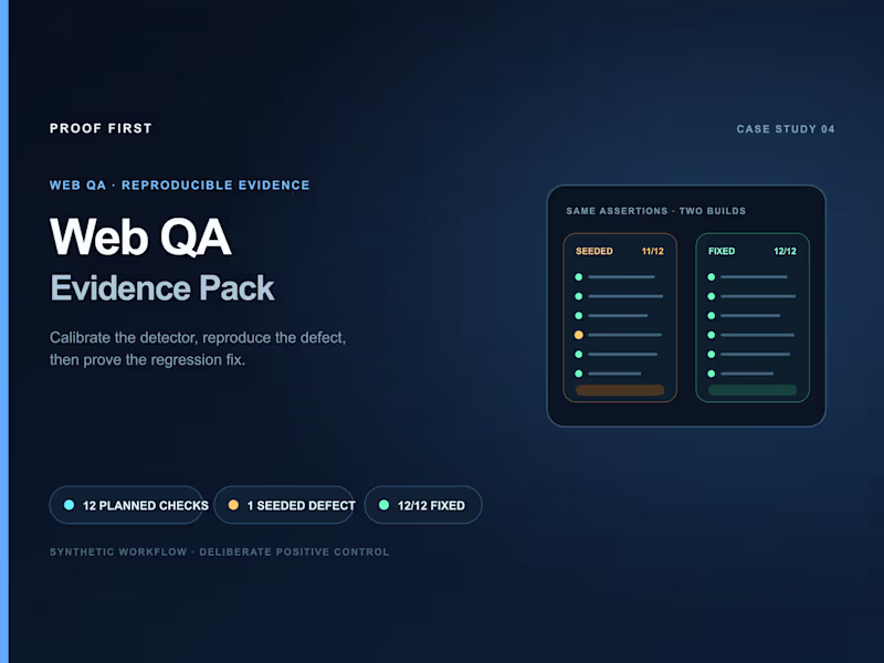 Cover image for Web QA Evidence Pack