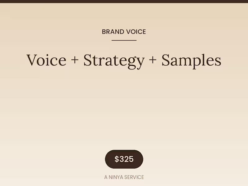 Cover image for Brand Voice + Strategy + Sample Pieces