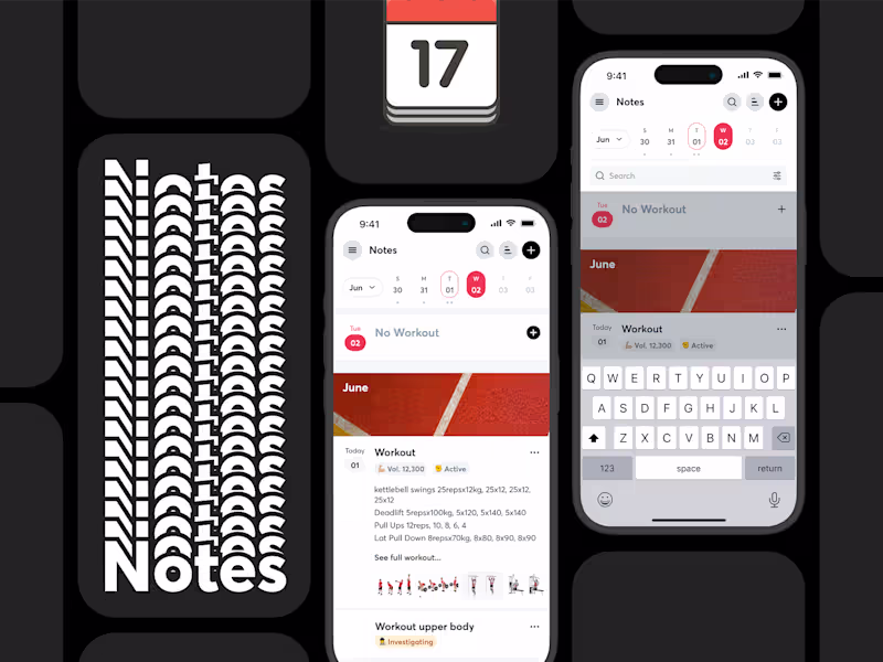 Cover image for 📓 Fitness App - Workout Notes & Calendar