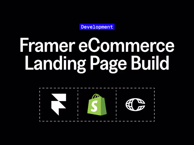 Cover image for Framer eCommerce Landing Page Build